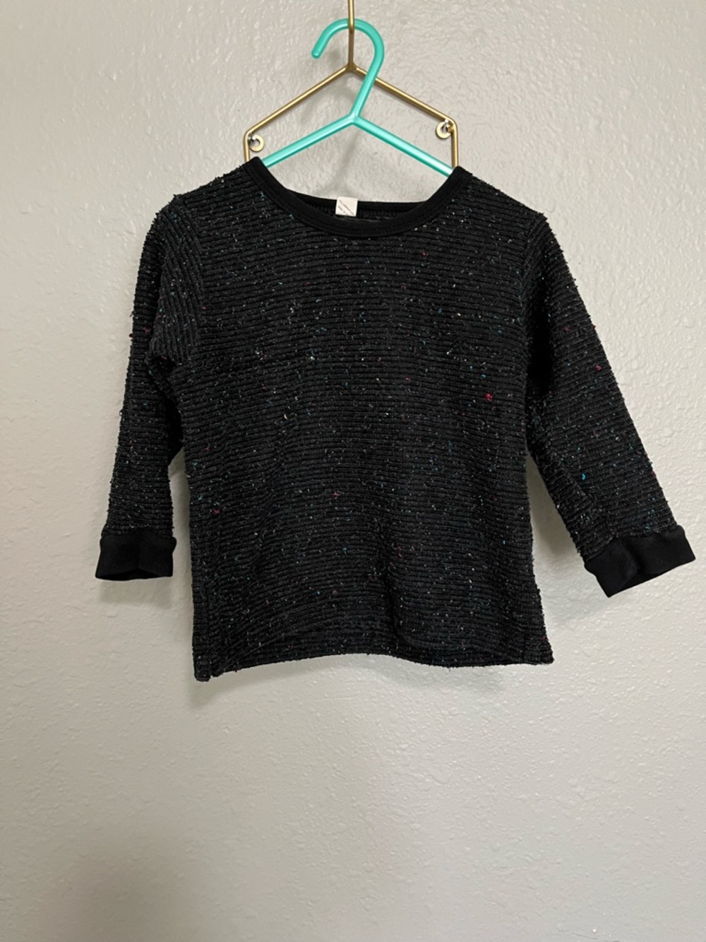 Nell and Mary kids  Black Knit Kids Sweater with Multicolor Flecks